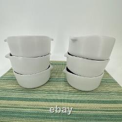 Vintage BENNINGTON POTTERY VERMONT White Lug Soup Bowls 1641 5 x 2.5 Set of 6