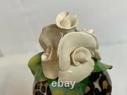 Vintage B. Ware Malibu 3 Piece Stackable Leopard Spot Flower Top Tea/Coffee Set