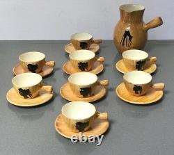 Vintage Bardot Coffee Set. Faux Bois. Grandjean-jourdan, Vallauris, Picasso