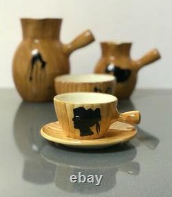 Vintage Bardot Coffee Set. Faux Bois. Grandjean-jourdan, Vallauris, Picasso