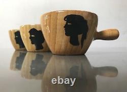 Vintage Bardot Coffee Set. Faux Bois. Grandjean-jourdan, Vallauris, Picasso