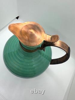 Vintage Bauer Pottery Green Coffee Tea Carafe Ring Pattern PERFECT CONDITION