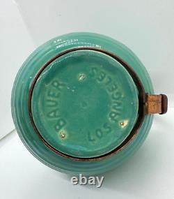 Vintage Bauer Pottery Green Coffee Tea Carafe Ring Pattern PERFECT CONDITION