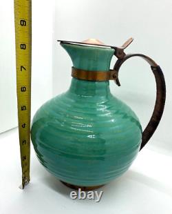 Vintage Bauer Pottery Green Coffee Tea Carafe Ring Pattern PERFECT CONDITION