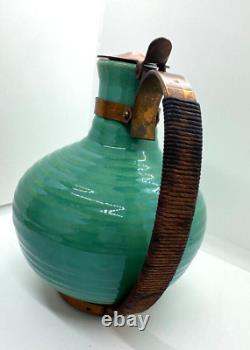 Vintage Bauer Pottery Green Coffee Tea Carafe Ring Pattern PERFECT CONDITION