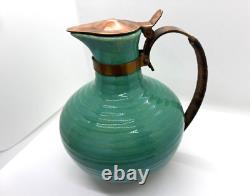Vintage Bauer Pottery Green Coffee Tea Carafe Ring Pattern PERFECT CONDITION