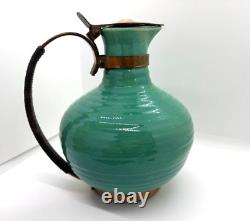 Vintage Bauer Pottery Green Coffee Tea Carafe Ring Pattern PERFECT CONDITION