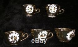 Vintage Bavaria Demitasse 24K Coffee Set With Victorian Couple, Beautiful