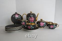 Vintage Bavaria Germany Black Matte Coffee Set