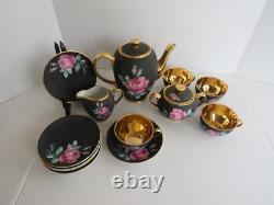 Vintage Bavaria Germany Black Matte Coffee Set