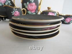 Vintage Bavaria Germany Black Matte Coffee Set