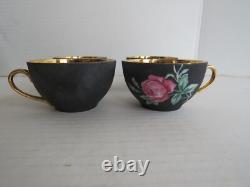 Vintage Bavaria Germany Black Matte Coffee Set