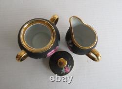 Vintage Bavaria Germany Black Matte Coffee Set