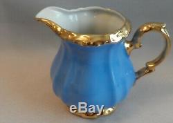 Vintage Bavaria Germany Cobalt Blue Gold Filigree 15 Piece Coffee Set