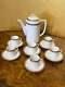 Vintage Bavaria Gold Border Print Coffee Pot & Coffee Cups Set