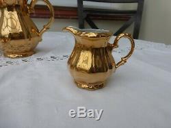 Vintage Bavarian Bereuther German Gold Coffee Set 15 pieces
