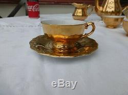 Vintage Bavarian Bereuther German Gold Coffee Set 15 pieces