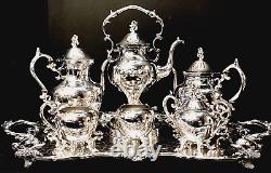 Vintage Birmingham Silver Co. Monumental 7 Piece Silverplate Tea and Coffee Set