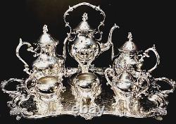 Vintage Birmingham Silver Co. Monumental 7 Piece Silverplate Tea and Coffee Set