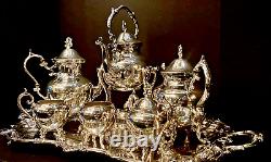 Vintage Birmingham Silver Co. Monumental 7 Piece Silverplate Tea and Coffee Set