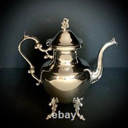 Vintage Birmingham Silver Co. Monumental 7 Piece Silverplate Tea and Coffee Set