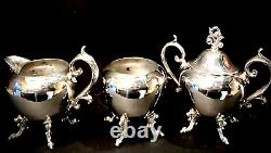 Vintage Birmingham Silver Co. Monumental 7 Piece Silverplate Tea and Coffee Set