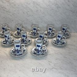 Vintage Blue Danube Cappuccino Cups And Saucers 11 Sets Preowned