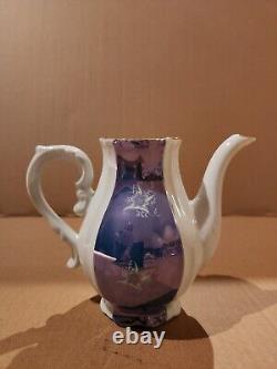 Vintage Blue & White with Gold Trim Tea/Coffee Set 16 Pieces Total