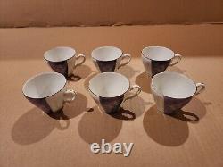 Vintage Blue & White with Gold Trim Tea/Coffee Set 16 Pieces Total