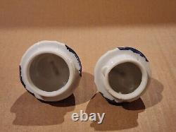 Vintage Blue & White with Gold Trim Tea/Coffee Set 16 Pieces Total