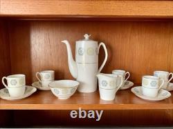 Vintage Bone China Spode Gothic green and gold Coffee Set Cream Jug Sugar Bowl