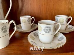 Vintage Bone China Spode Gothic green and gold Coffee Set Cream Jug Sugar Bowl
