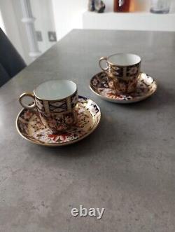 Vintage Cabinet Piece Crown Derby Imari Coffee Cans And Saucer Mint