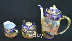 Vintage Camel On Desert Scene Noritake Hand Painted Coffee Set