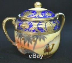 Vintage Camel On Desert Scene Noritake Hand Painted Coffee Set