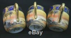 Vintage Camel On Desert Scene Noritake Hand Painted Coffee Set