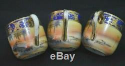 Vintage Camel On Desert Scene Noritake Hand Painted Coffee Set