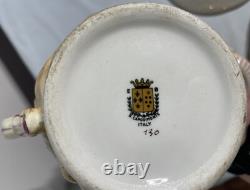Vintage Capodimonte Coffee Set Sugar Bowl, Cups With Saucers