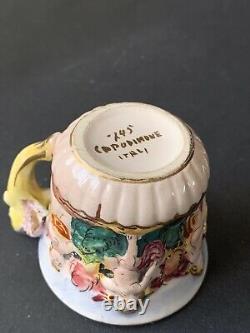 Vintage Capodimonte Demitasse Set Italy 1930