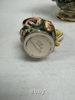 Vintage Capodimonte Italy Gold Tea Coffee Set Porcelain Cherubs