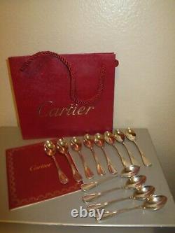 Vintage Cartier Set Of 12 Silverplate Coffee / Demitasse Spoons