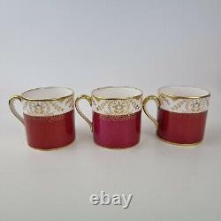 Vintage Cased Set Of 6 Spode Red Regent Coffee Cans And Saucers #2