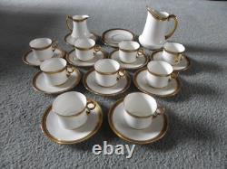 Vintage Cauldon Coffee Set Greek Key Design 9 Cups & Saucers Milk & Cream Jugs