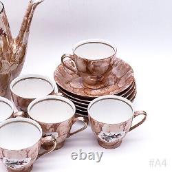 Vintage Chodziez Coffee Set Made Of Porcelain With Rose Decor Made In Poland