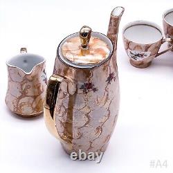 Vintage Chodziez Coffee Set Made Of Porcelain With Rose Decor Made In Poland