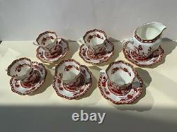 Vintage Coalport Indian Tree Coral Bone China Made in England Coffee Set