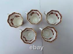 Vintage Coalport Indian Tree Coral Bone China Made in England Coffee Set