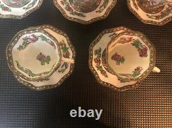 Vintage Coalport Indian Tree (Scalloped) 7 COFFEE CUPS & 7 SAUCERS