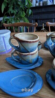 Vintage Coastal Tea Set 6 Cups