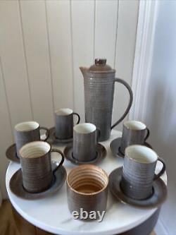 Vintage Coffee Set 6 Cup Mid Century Prima Pottery Folkestone Marc Goldberger
